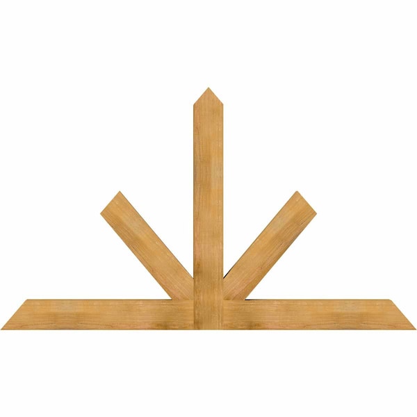 Ekena Millwork Saratoga Rough Sawn Timber Gable Bracket, Western Red Cedar, 84"W x 49"H x 4"D x 6"F, 14/12 Pitch GBW084X49X0406SAR00RWR - main
